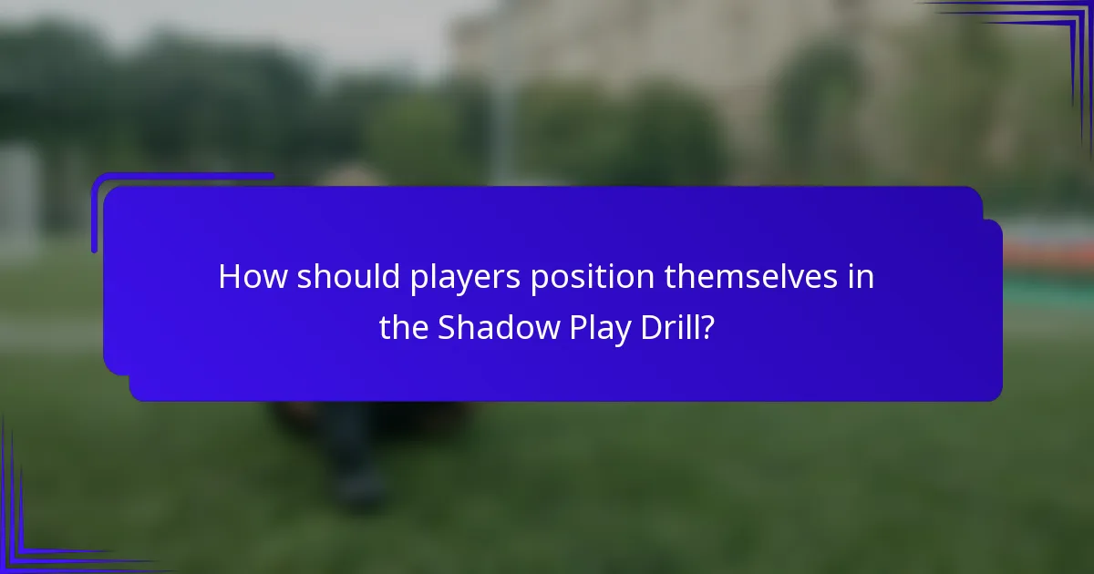 How should players position themselves in the Shadow Play Drill?