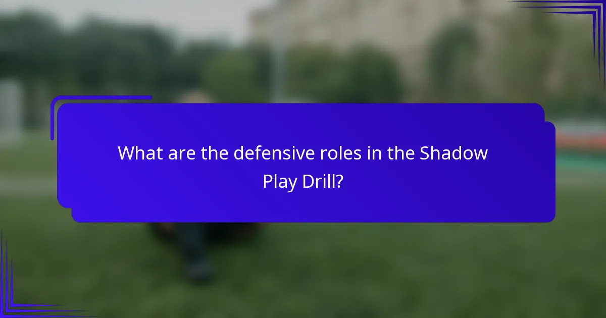 What are the defensive roles in the Shadow Play Drill?