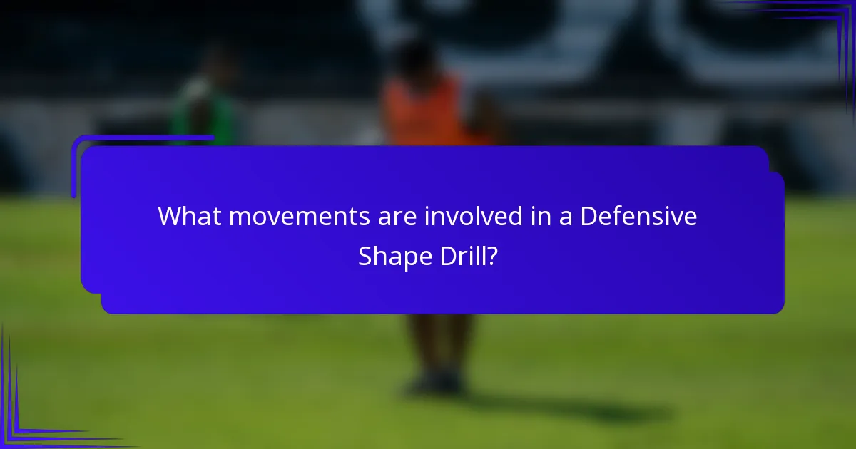 What movements are involved in a Defensive Shape Drill?