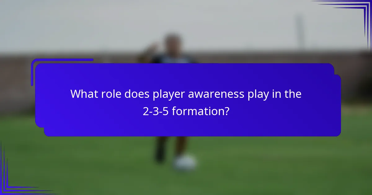What role does player awareness play in the 2-3-5 formation?